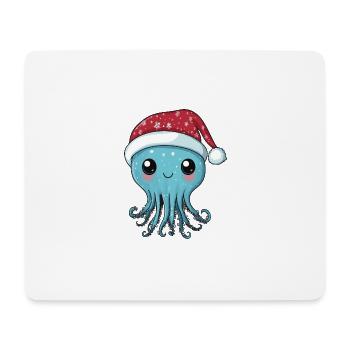 Bande dessinée de Noël méduse - Tapis de souris (format paysage) - blanc - Devant