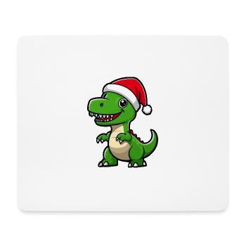 Dinosaur T-Rex Christmas Cute - Mouse Pad (horizontal) - white - Front