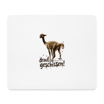 Alpaka "drauf geschissen!" - Mousepad (Querformat) - Weiß - Vorne