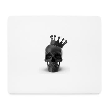 Crâne noir avec couronne 3D - Tapis de souris (format paysage) - blanc - Devant