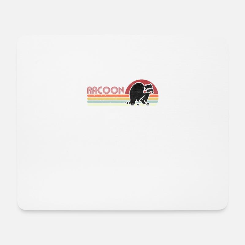 Racoon - Mousepad (Querformat) - Weiß
