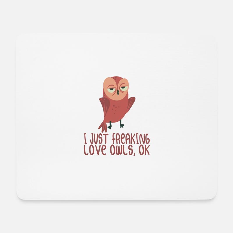 Eule - Ich liebe Eulen - Mousepad (Querformat) - Weiß
