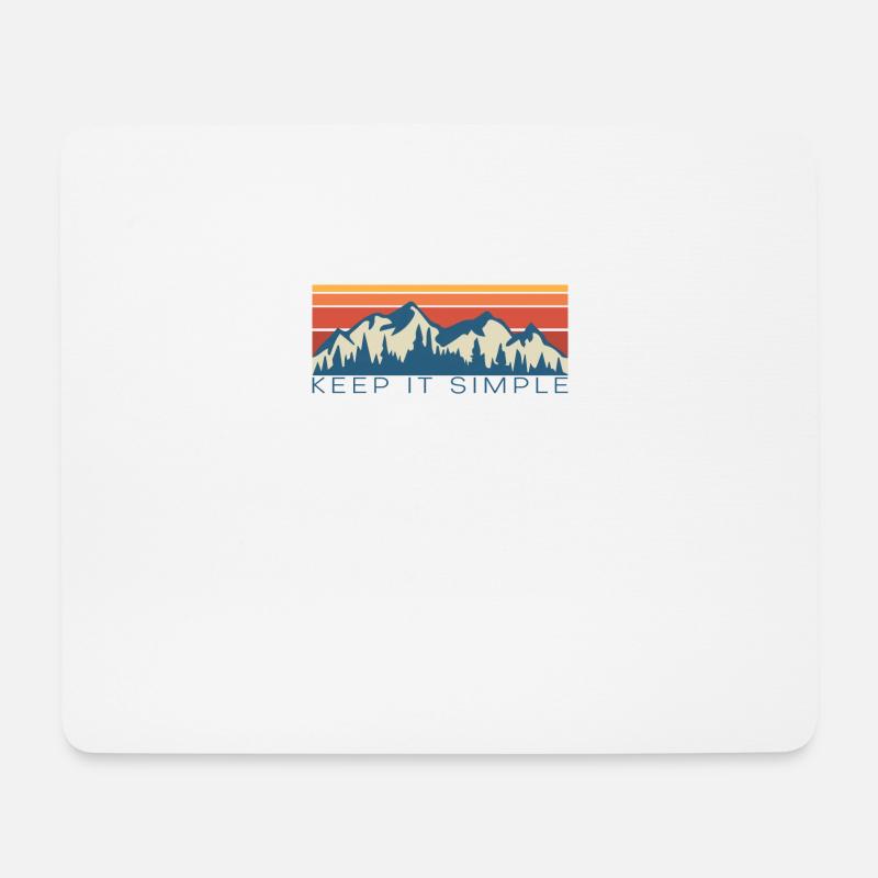 Vintage Retro Berge - Mousepad (Querformat) - Weiß