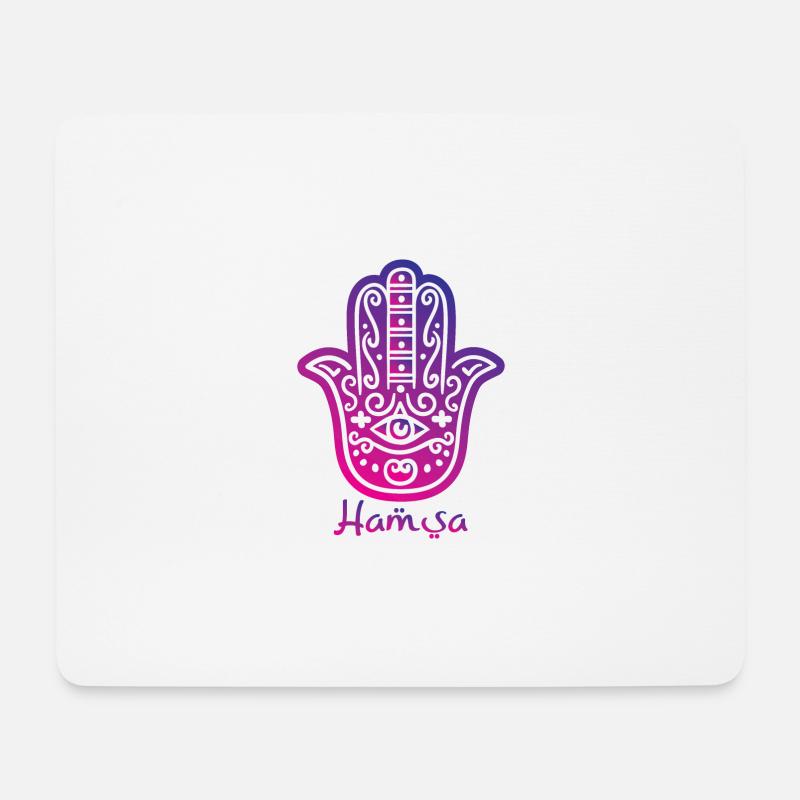 Hamsa Hand der Fatima - Mousepad (Querformat) - Weiß