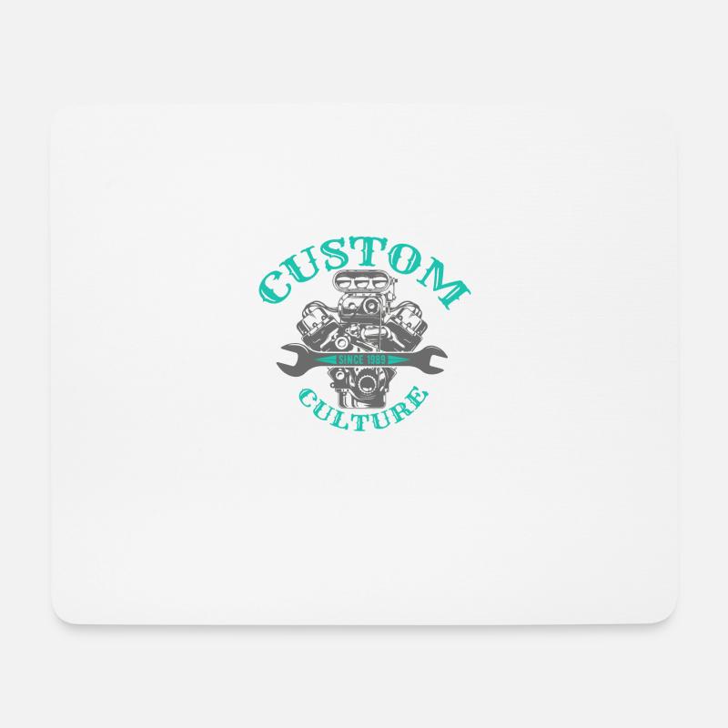 V8 engine block - Mouse Pad (horizontal) - white