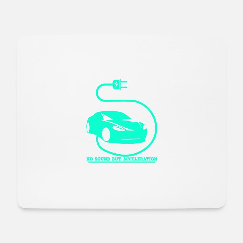 E Auto Elektro Auto Grün - Mousepad (Querformat) - Weiß