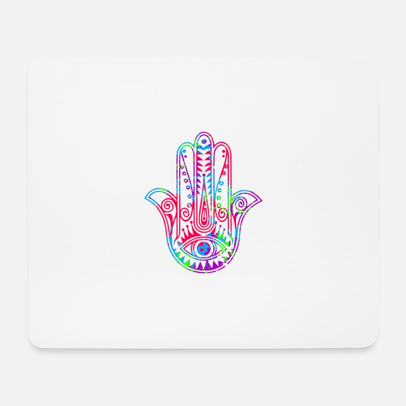 Hamsa Hand der Fatima - Mousepad (Querformat) - Weiß