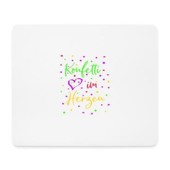 Karneval Fasching Konfetti im Herzen - Mousepad (Querformat) - Weiß - Vorne