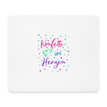 Karneval Fasching Konfetti im Herzen - Mousepad (Querformat) - Weiß - Vorne