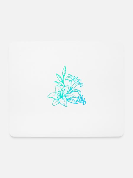 Lilie Blüte Pflanze - Mousepad (Querformat) - Weiß