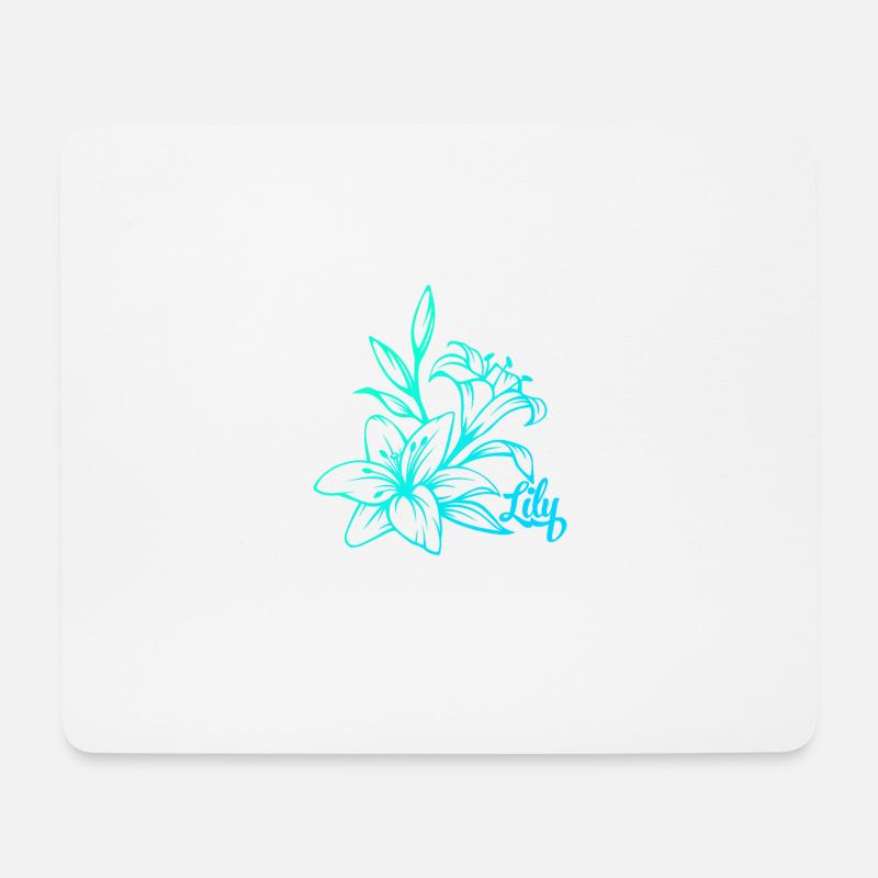 Lilie Blüte Pflanze - Mousepad (Querformat) - Weiß
