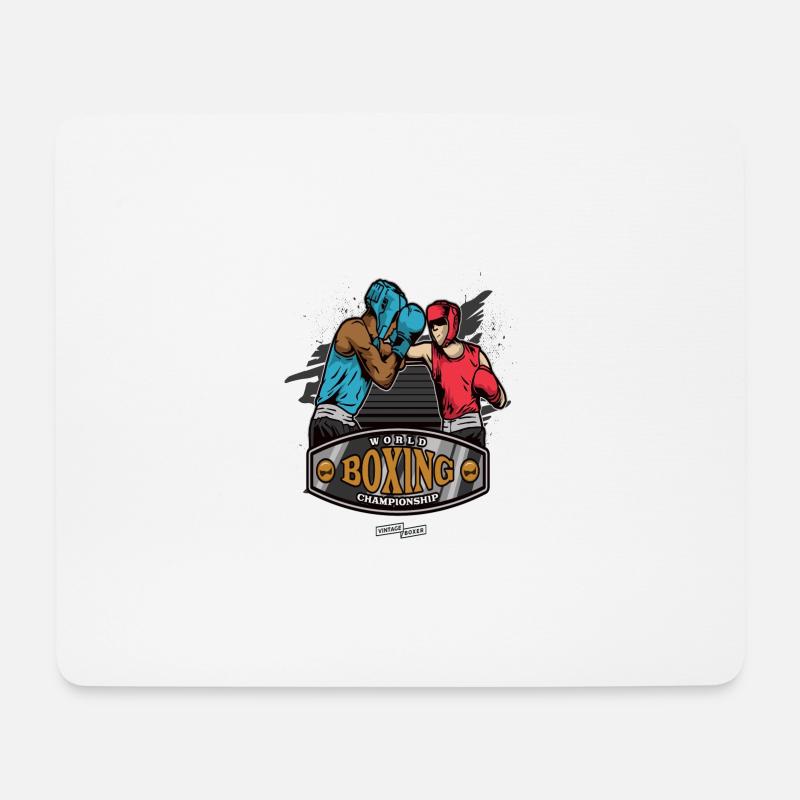 Boxen Boxer Boxkampf - Mousepad (Querformat) - Weiß