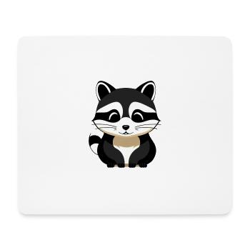 Waschbären süßer Cartoon Waschbär 33 - Mousepad (Querformat) - Weiß - Vorne