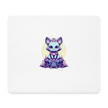 Cat Kawaii Pastel Goth Cute & Creepy Witch - Mouse Pad (horizontal) - white - Front
