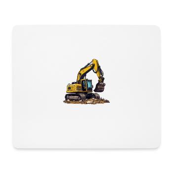 Realistischer Comic Bagger - Mousepad (Querformat) - Weiß - Vorne