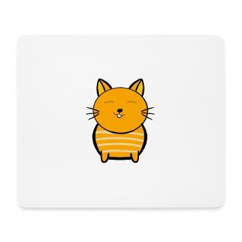 Cheerful orange cat with stripes - Mouse Pad (horizontal) - white - Front