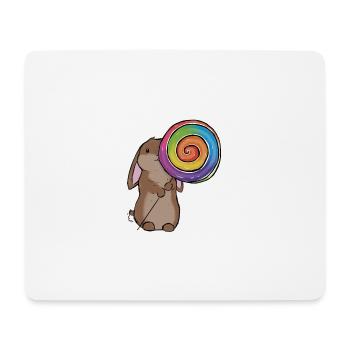 Lapin sucette - Tapis de souris (format paysage) - blanc - Devant