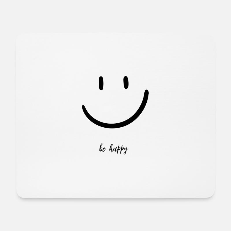 Lachendes Gesicht , sei glücklich , be happy - Mousepad (Querformat) - Weiß