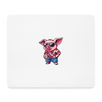 Pig Comic Cool Summer - Mouse Pad (horizontal) - white - Front