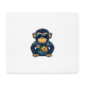 Affe Comic Cool Sommer - Mousepad (Querformat) - Weiß - Vorne