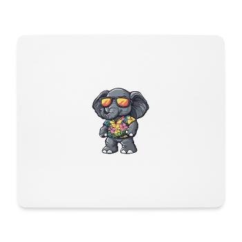 Elephant Comic Cool Summer - Mouse Pad (horizontal) - white - Front