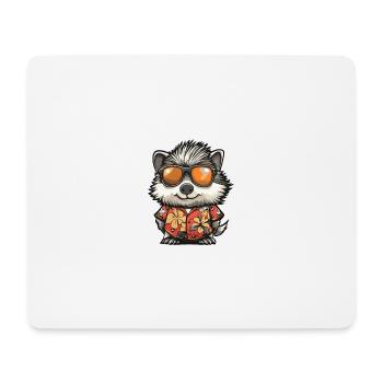 hérisson bande dessinée été frais - Tapis de souris (format paysage) - blanc - Devant