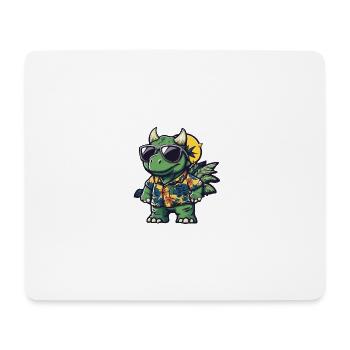 Dinosaure tricératops été - Tapis de souris (format paysage) - blanc - Devant