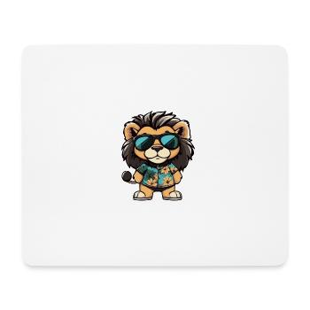 Lion Comic Cool Summer - Mouse Pad (horizontal) - white - Front