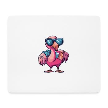 Flamingo Comic Cool Sommer - Mousepad (Querformat) - Weiß - Vorne