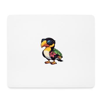 Toucan oiseau bande dessinée Cool été - Tapis de souris (format paysage) - blanc - Devant