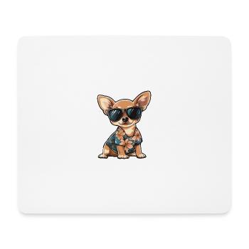 Chihuahua Hund Cool Sommer - Mousepad (Querformat) - Weiß - Vorne