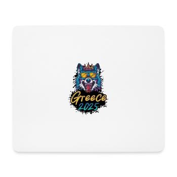 Grèce 2025 Loup de fête - Tapis de souris (format paysage) - blanc - Devant