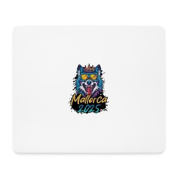 Mallorca 2025 Party Wolf - Mousepad (Querformat) - Weiß - Vorne