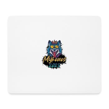 Mykonos 2025 Party Wolf - Mousepad (Querformat) - Weiß - Vorne