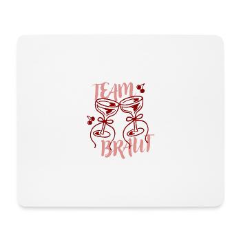 Team Braut – Kirschgläser - Mousepad (Querformat) - Weiß - Vorne