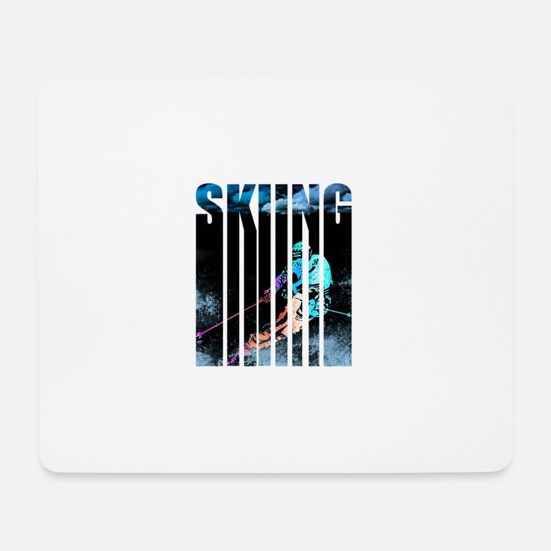 Skifahrer - Mousepad (Querformat) - Weiß