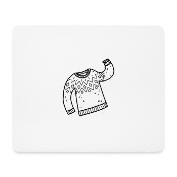 Pullover Ugly Christmas Sweater Winterpullover - Mousepad (Querformat) - Weiß - Vorne
