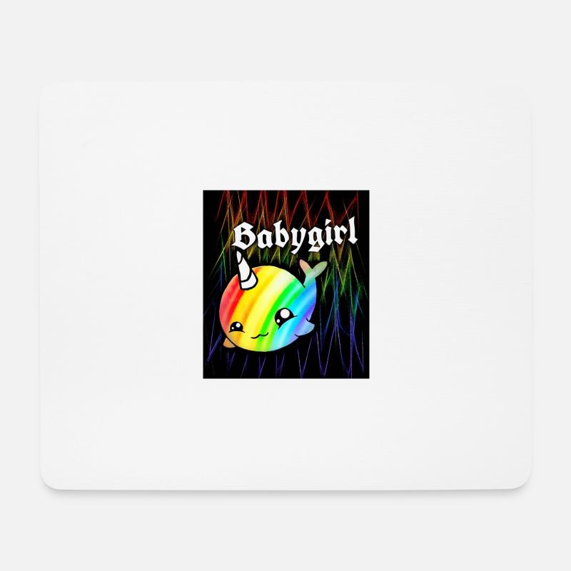 Baby Einhorn Wal - Mousepad (Querformat) - Weiß