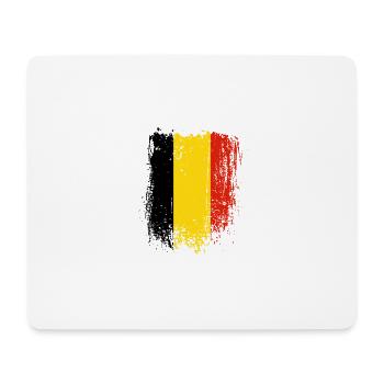 Streifen der gebürsteten belgischen Flagge - Mousepad (Querformat) - Weiß - Vorne