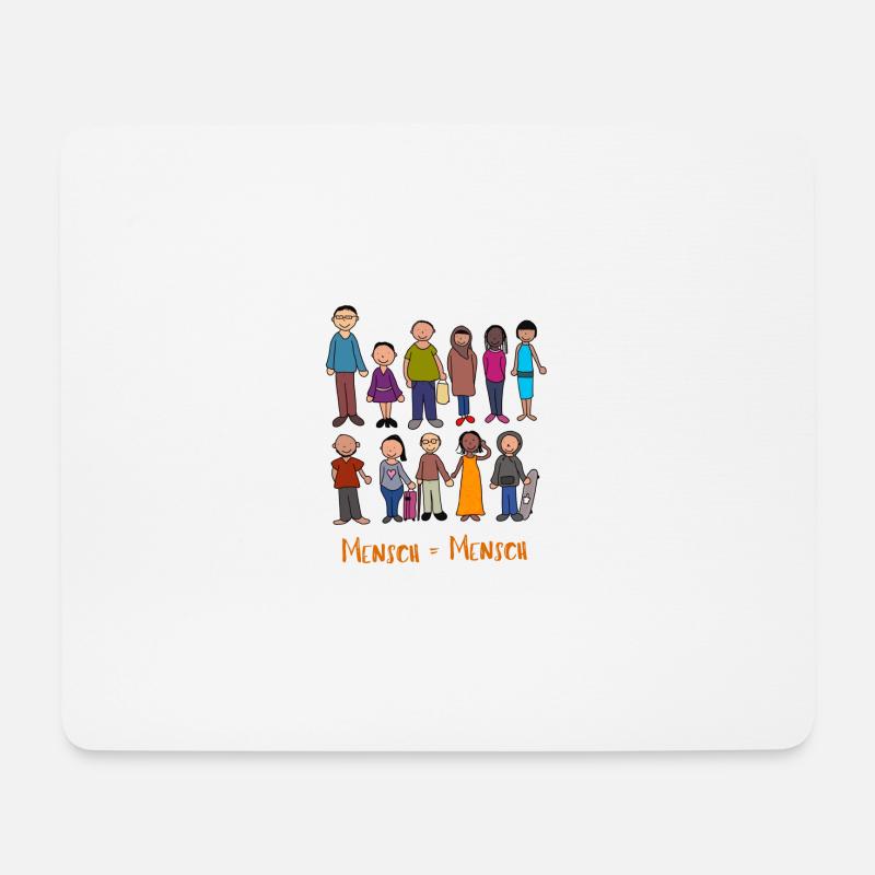 Mensch = Mensch - Mousepad (Querformat) - Weiß