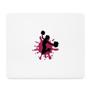 cheerleader silhouette klecks - Mousepad (Querformat) - Weiß - Vorne
