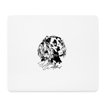 Deutscher Wachtelhund Portrait Jagdhunde Wilsigns - Mousepad (Querformat) - Weiß - Vorne