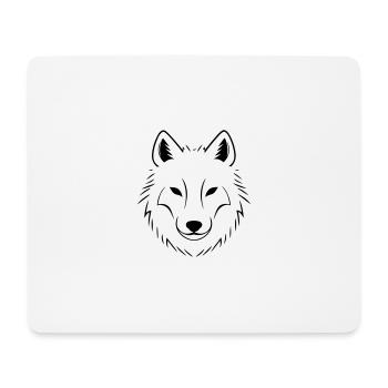 Loup - Tapis de souris (format paysage) - blanc - Devant