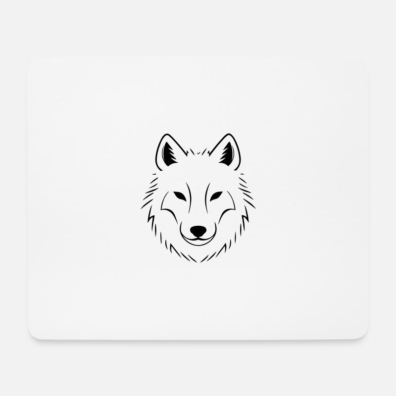 Wolf - Mousepad (Querformat) - Weiß