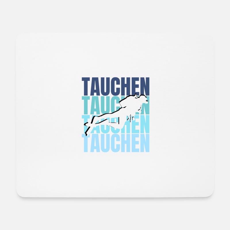 Tauchabenteuer: Tiefen erkunden, Freiheit erleben - Mousepad (Querformat) - Weiß