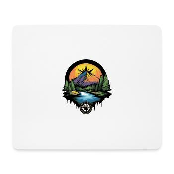 Berge Kompass - Mousepad (Querformat) - Weiß - Vorne