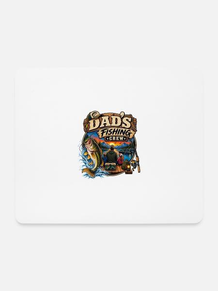 Papas Angelcrew Bass Angeln lustiges Papa T-Shirt - Mousepad (Querformat) - Weiß