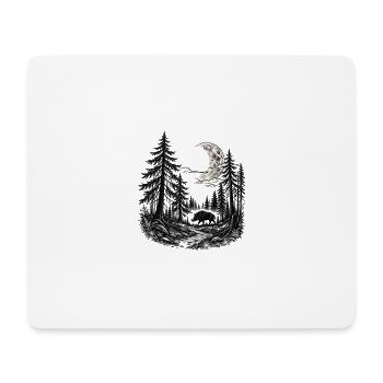Mystischer Wald - Mousepad (Querformat) - Weiß - Vorne