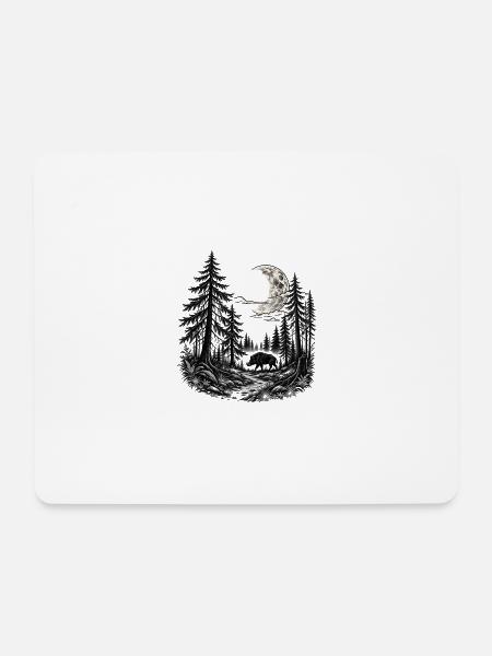 Mystischer Wald - Mousepad (Querformat) - Weiß