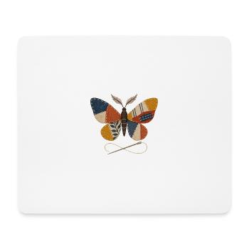 Patchwork-Nähfalter - Mousepad (Querformat) - Weiß - Vorne